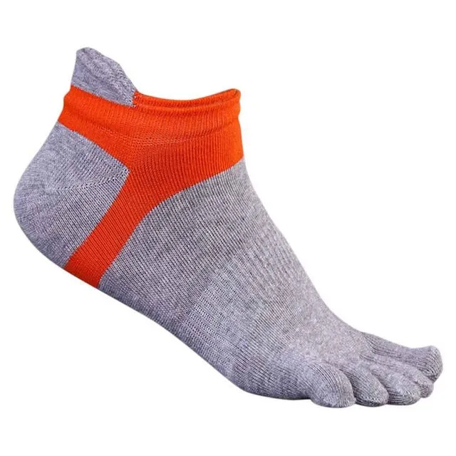 1 pair Sport Outdoor Mens Exercise Socks Cotton Five Toe Socks, Breathable Ankle Socks 39-43