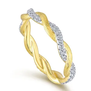 14k Yellow Gold Weave Diamond Band - LR50886E-7Y45JJ