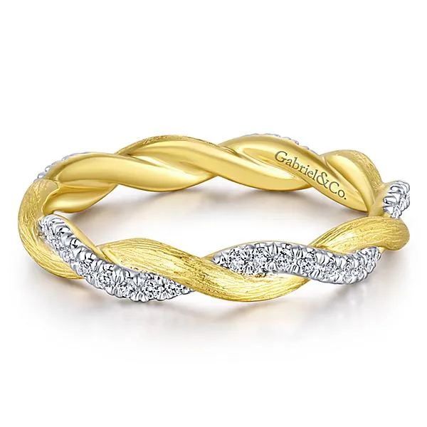 14k Yellow Gold Weave Diamond Band - LR50886E-7Y45JJ