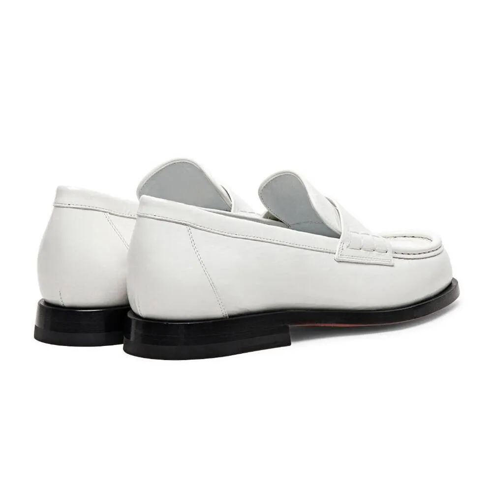 6 CM/2.36 Inches CMR CHAMARIPA White Leather Penny Height Increasing Loafers