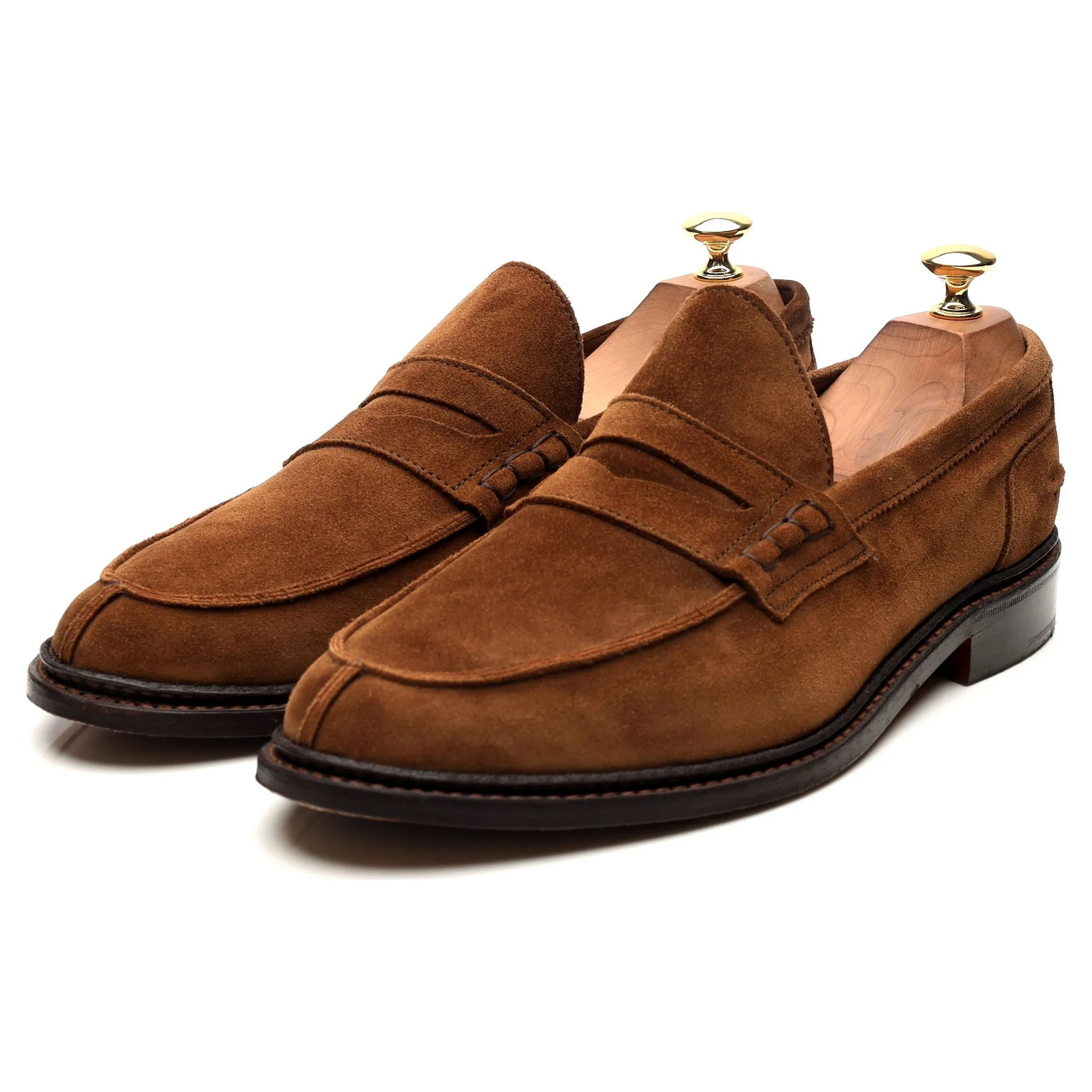 'Adam' Tan Brown Suede Loafers UK 9.5