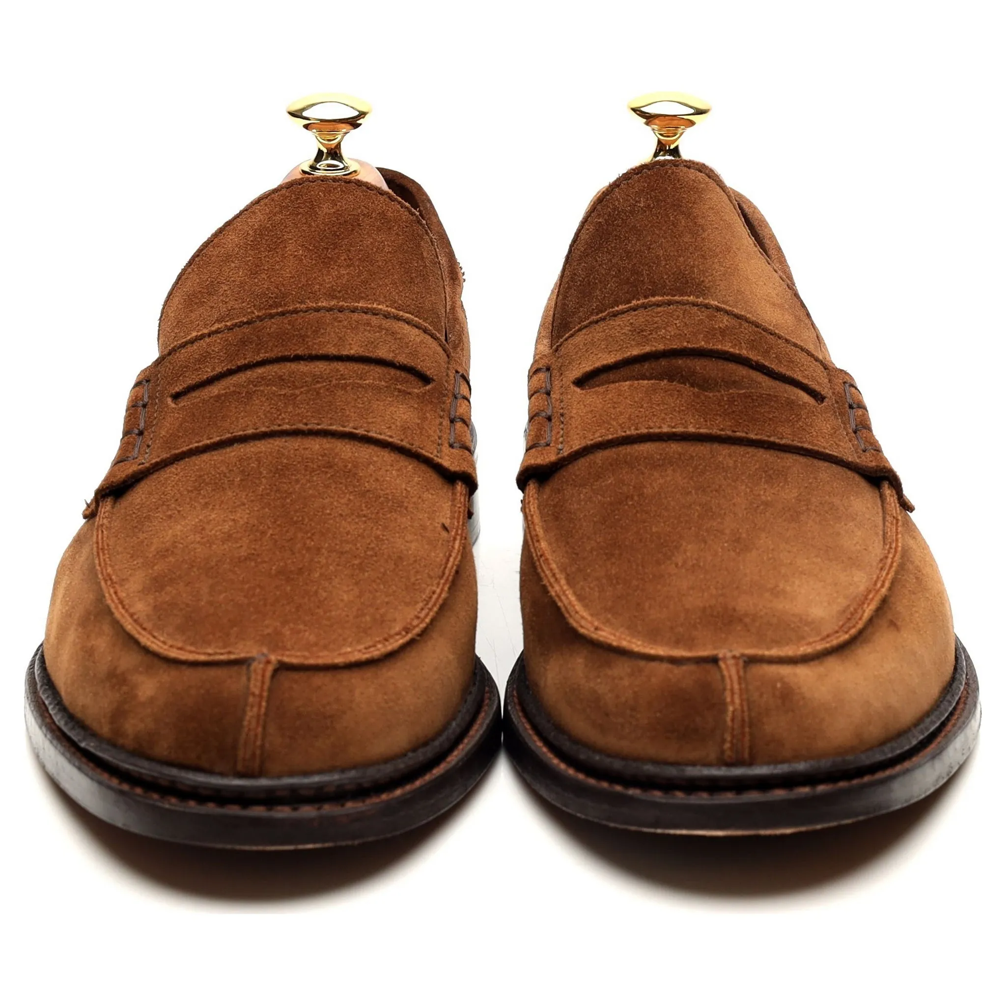 'Adam' Tan Brown Suede Loafers UK 9.5