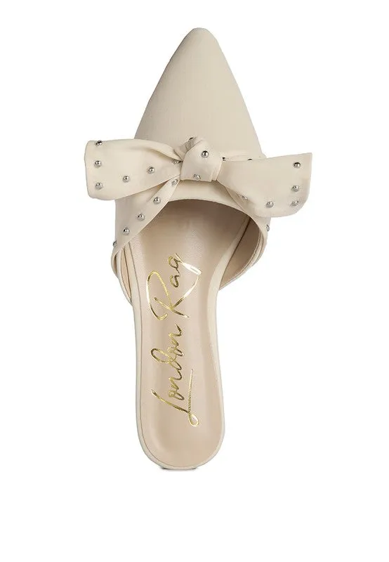 Adorn Pointed Toe Mule With Bow