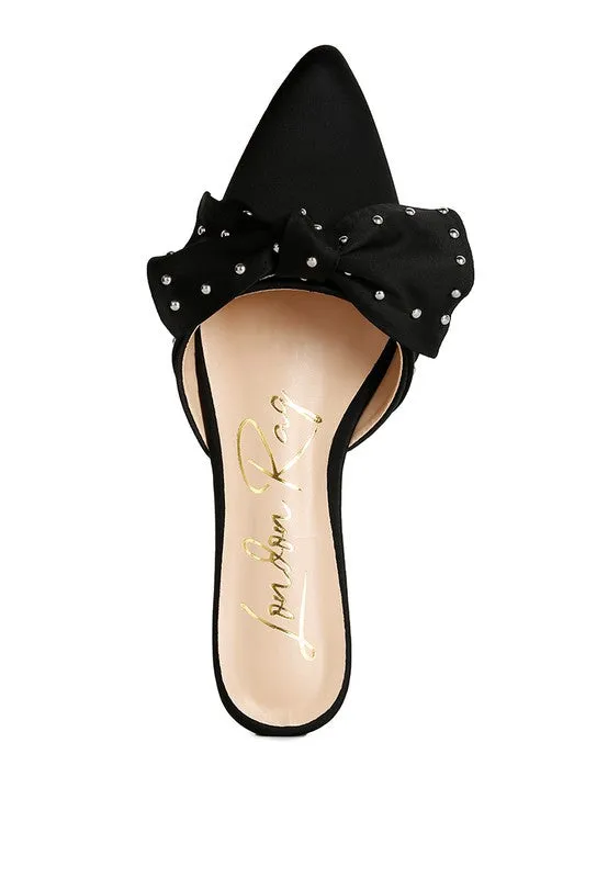 Adorn Pointed Toe Mule With Bow