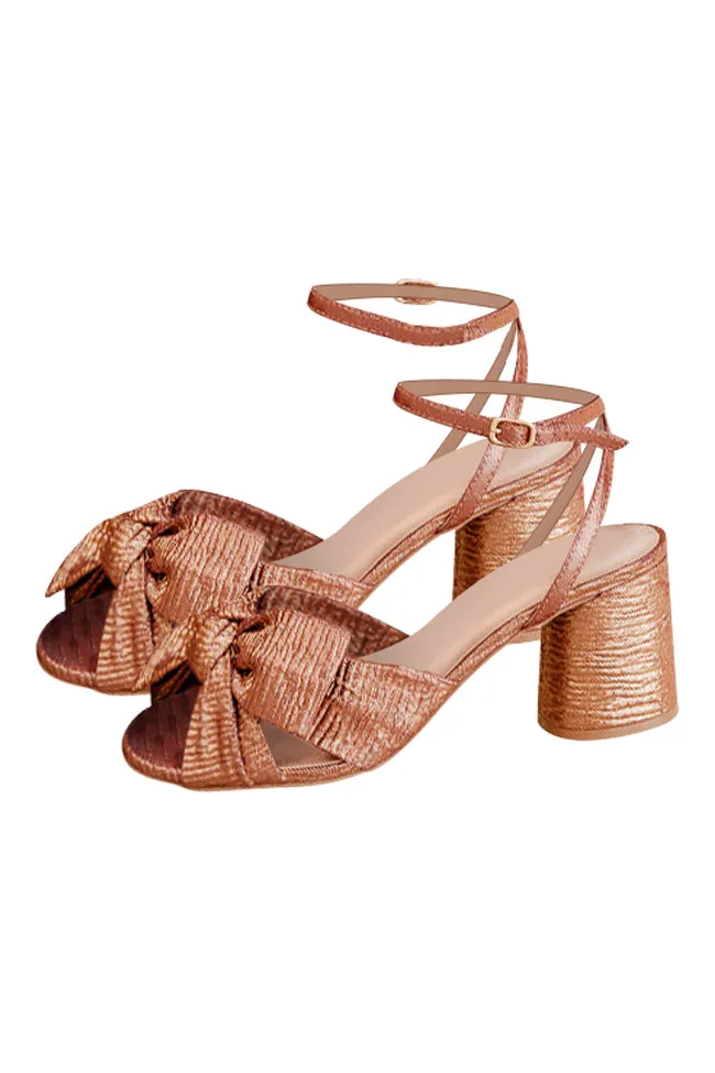 Ainsley Bronze Metallic Bow Tulle Heels FINAL SALE