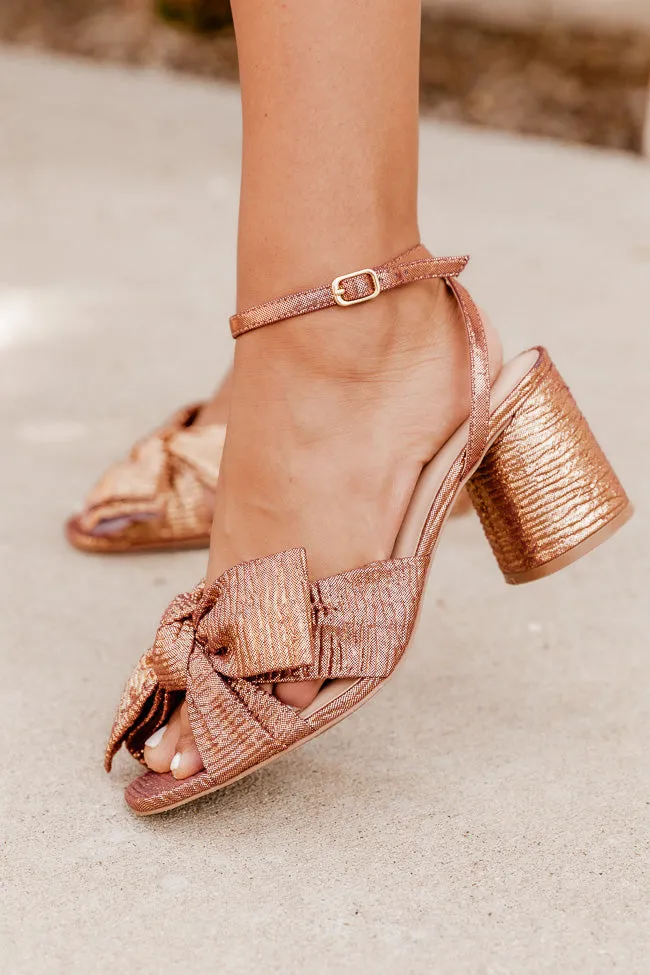 Ainsley Bronze Metallic Bow Tulle Heels FINAL SALE