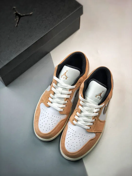 Air Jordan 1 Low ‘Brown Elephant’ Hemp/Metallic Gold-White-Tan-Black