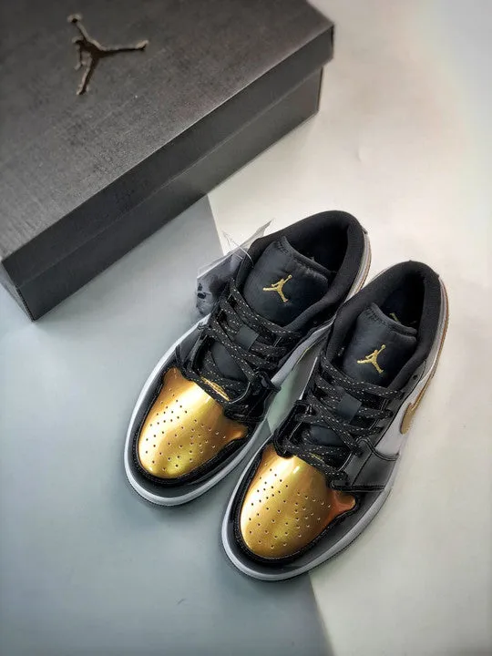 Air Jordan 1 Low ” Copper Toe” Metallic Gold/Black-White