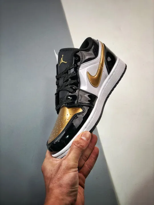 Air Jordan 1 Low ” Copper Toe” Metallic Gold/Black-White