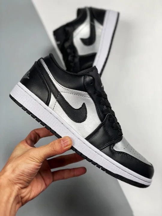 Air Jordan 1 Low ” Silver Toe” Black/Metallic Silver-White