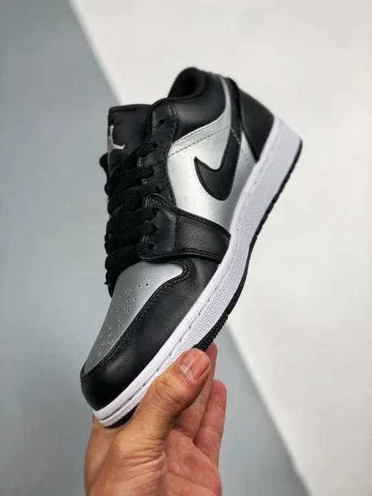 Air Jordan 1 Low ” Silver Toe” Black/Metallic Silver-White