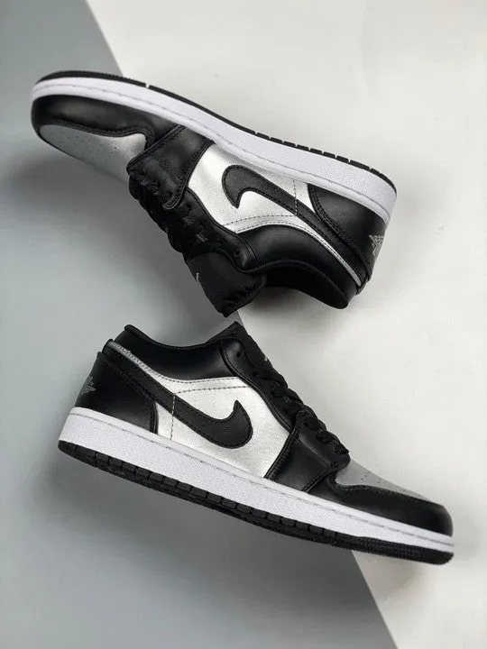 Air Jordan 1 Low ” Silver Toe” Black/Metallic Silver-White