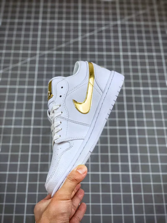 Air Jordan 1 Low White/Metallic Gold