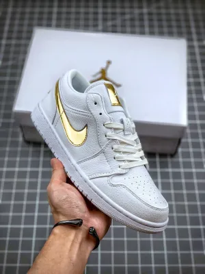 Air Jordan 1 Low White/Metallic Gold