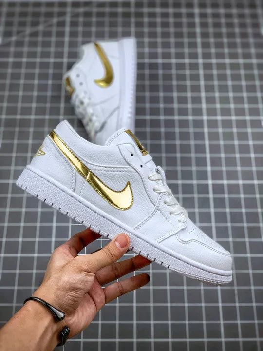 Air Jordan 1 Low White/Metallic Gold