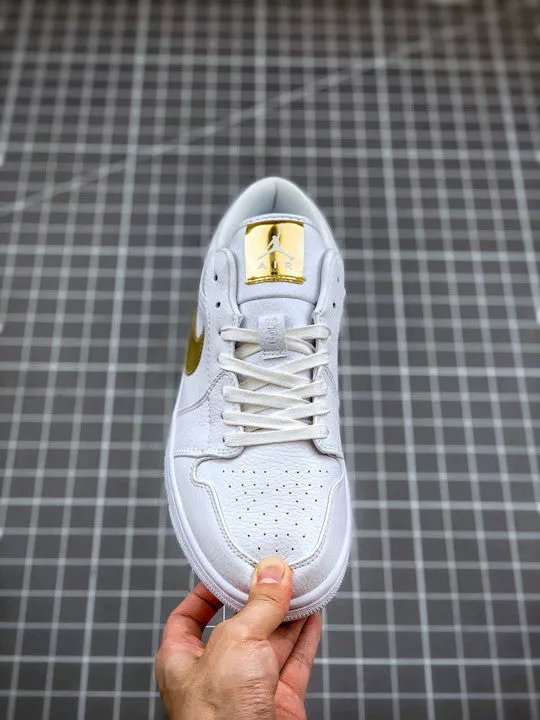 Air Jordan 1 Low White/Metallic Gold