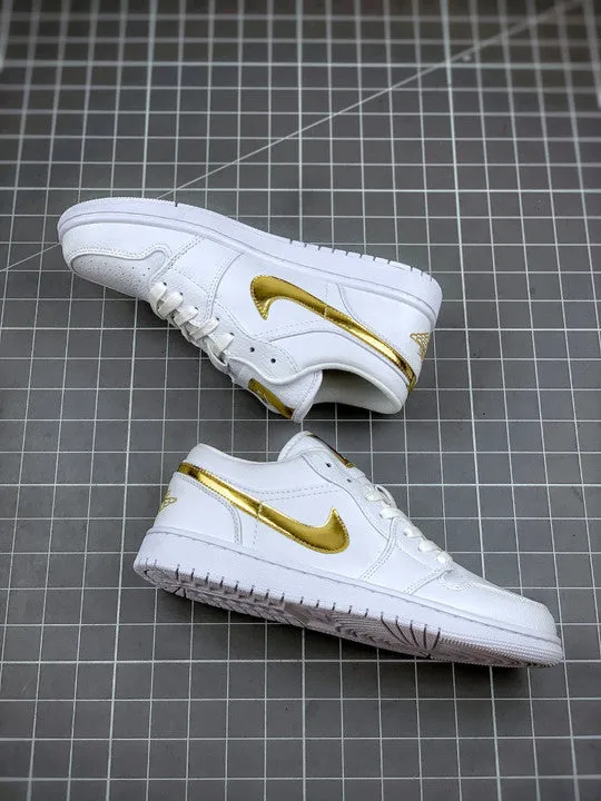 Air Jordan 1 Low White/Metallic Gold