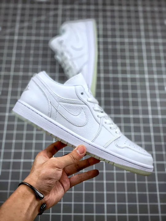 Air Jordan 1 Low White/White/Metallic Silver