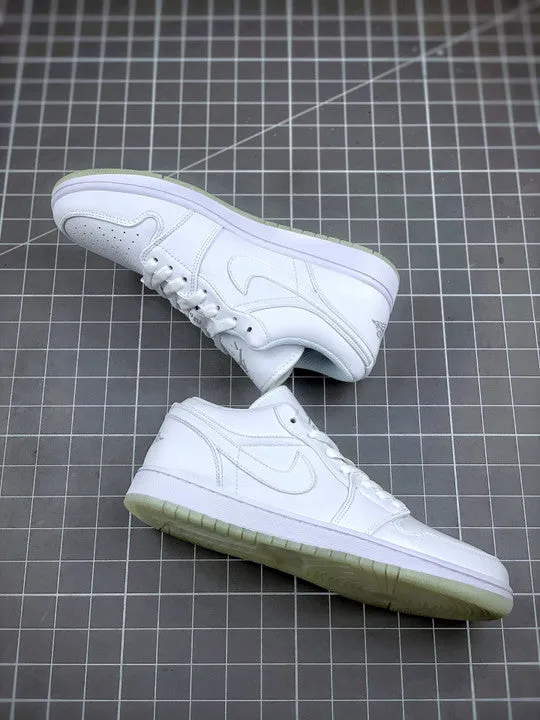 Air Jordan 1 Low White/White/Metallic Silver