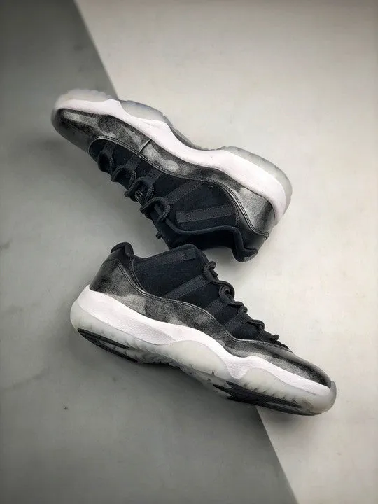 Air Jordan 11 Low ” Barons” Black/Metallic Silver-White