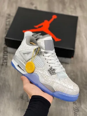 Air Jordan 4 ” Laser” White/Chrome-Metallic Silver