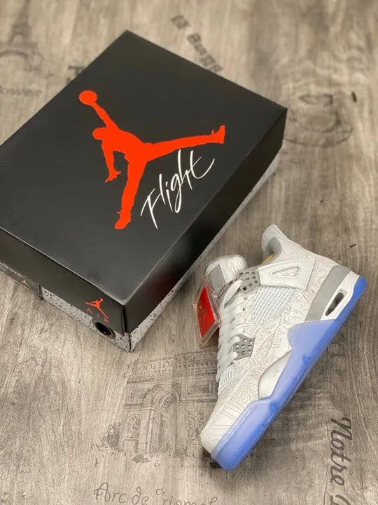 Air Jordan 4 ” Laser” White/Chrome-Metallic Silver