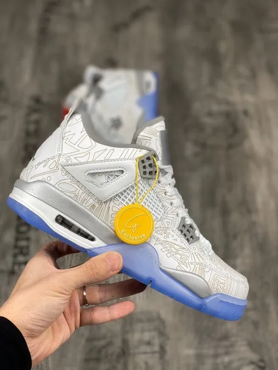 Air Jordan 4 ” Laser” White/Chrome-Metallic Silver