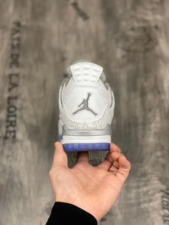 Air Jordan 4 ” Laser” White/Chrome-Metallic Silver