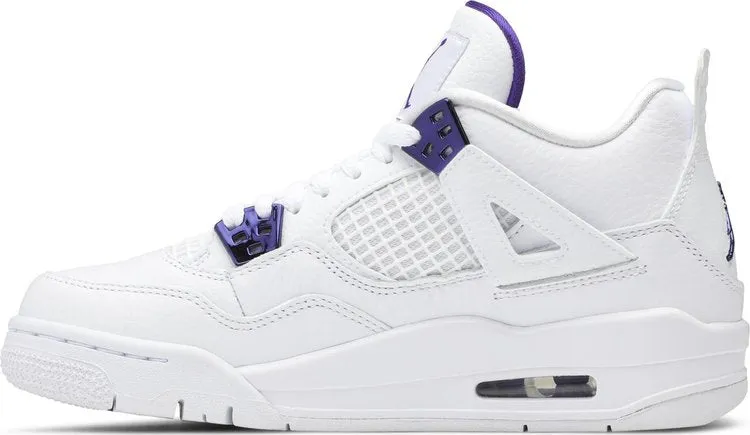 Air Jordan 4 Retro GS Purple Metallic Sneakers, purple