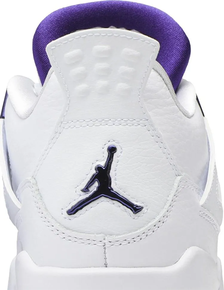 Air Jordan 4 Retro GS Purple Metallic Sneakers, purple