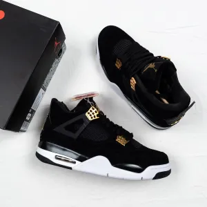 Air Jordan 4 ” Royalty” Black/Metallic Gold-White