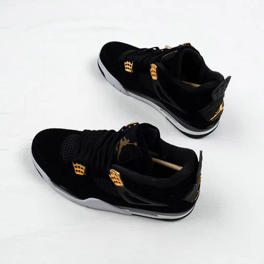 Air Jordan 4 ” Royalty” Black/Metallic Gold-White