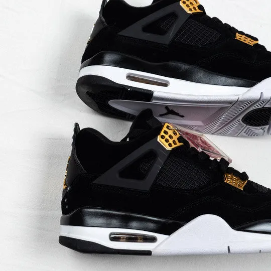 Air Jordan 4 ” Royalty” Black/Metallic Gold-White