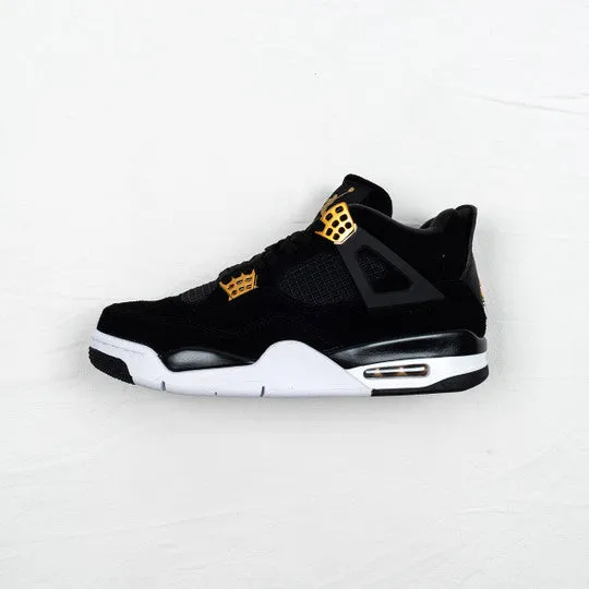 Air Jordan 4 ” Royalty” Black/Metallic Gold-White