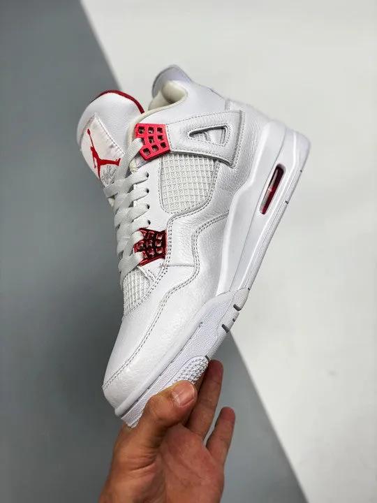 Air Jordan 4 White/Metallic Silver-University Red