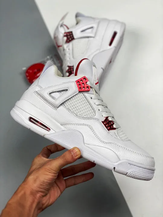 Air Jordan 4 White/Metallic Silver-University Red