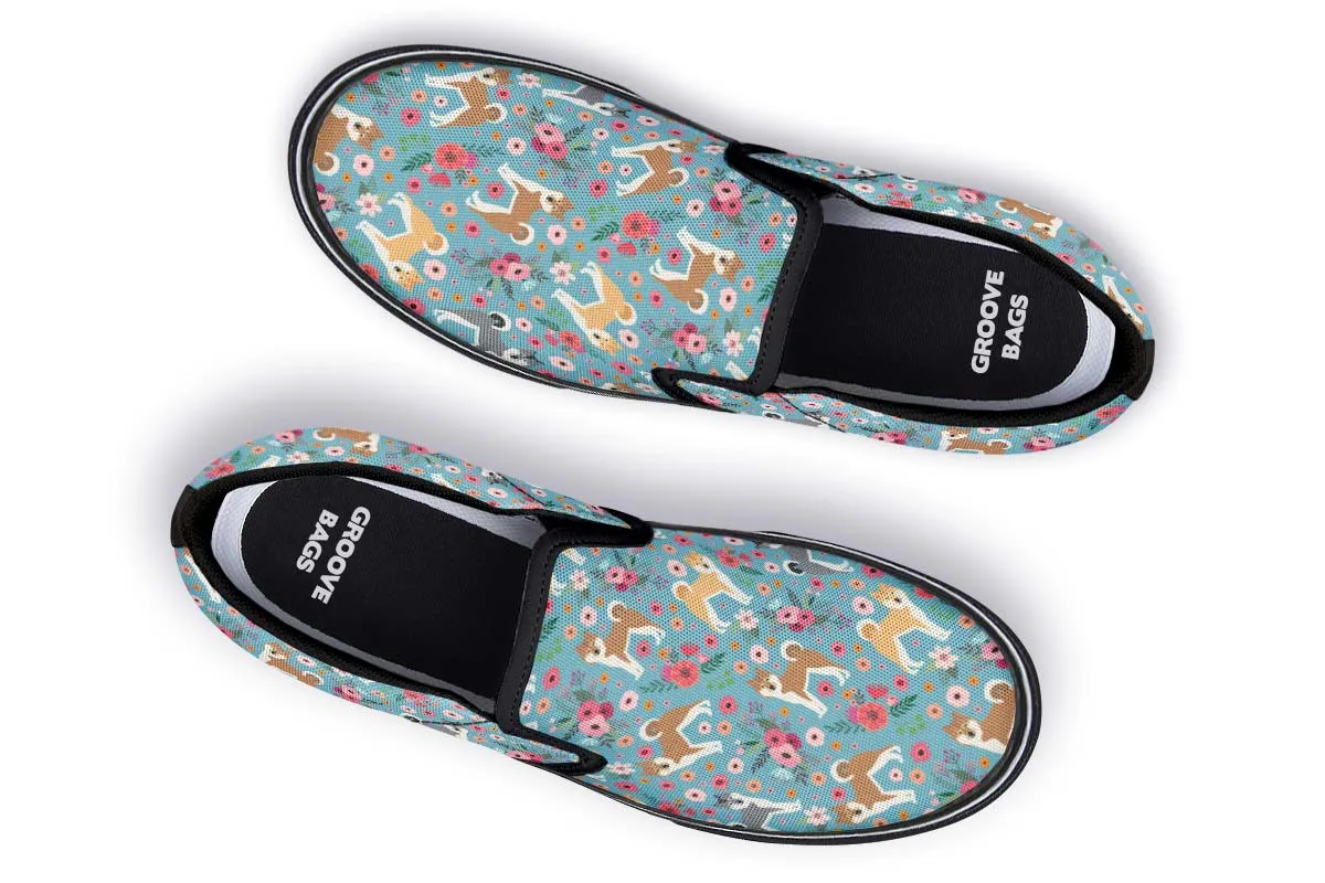 Akita Flower Slip-On Shoes