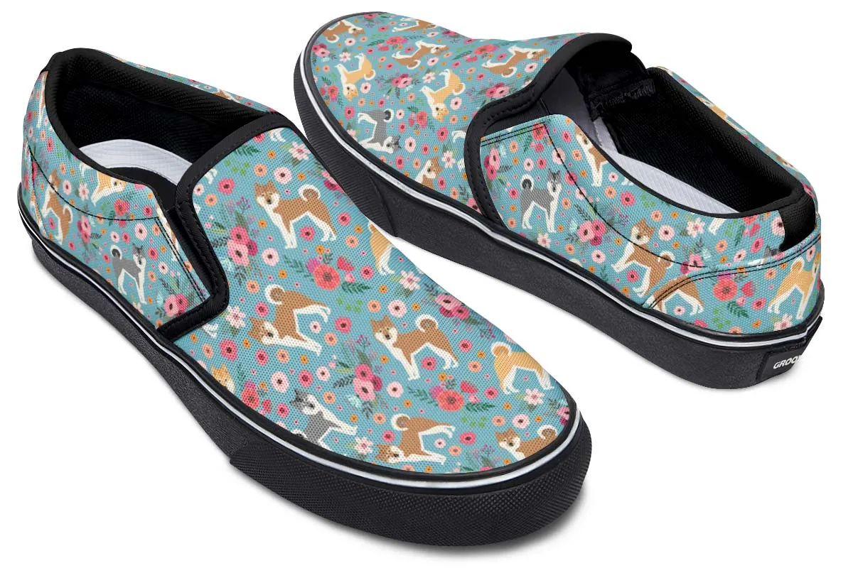 Akita Flower Slip-On Shoes