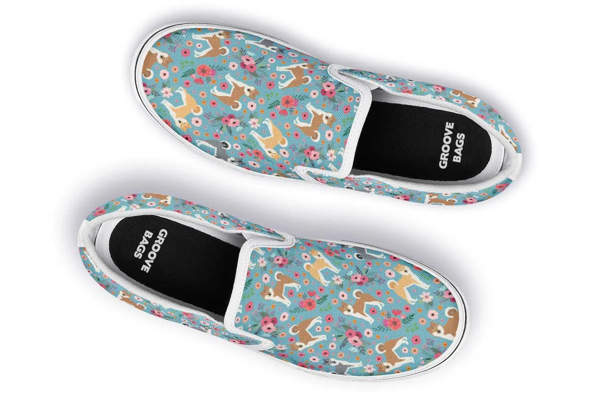 Akita Flower Slip-On Shoes