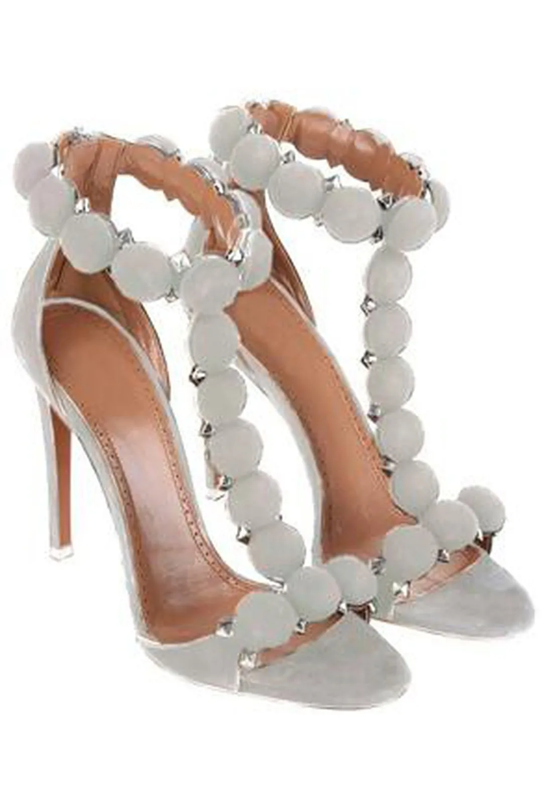 ALILA - T-STRAP POM POM HEELS