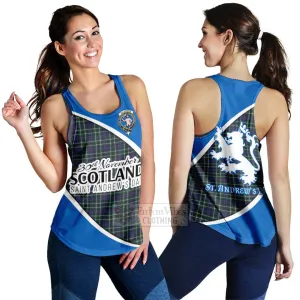 Allardice Family Crest Tartan Women's Racerback Tanks Celebrate Saint Andrew's Day in Style