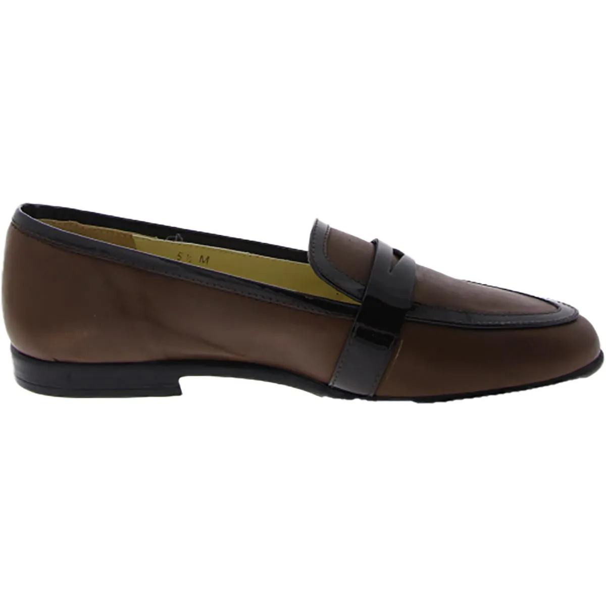 Amalfi by Rangoni Womens Oreste Patent Trim Slip On Penny Loafers