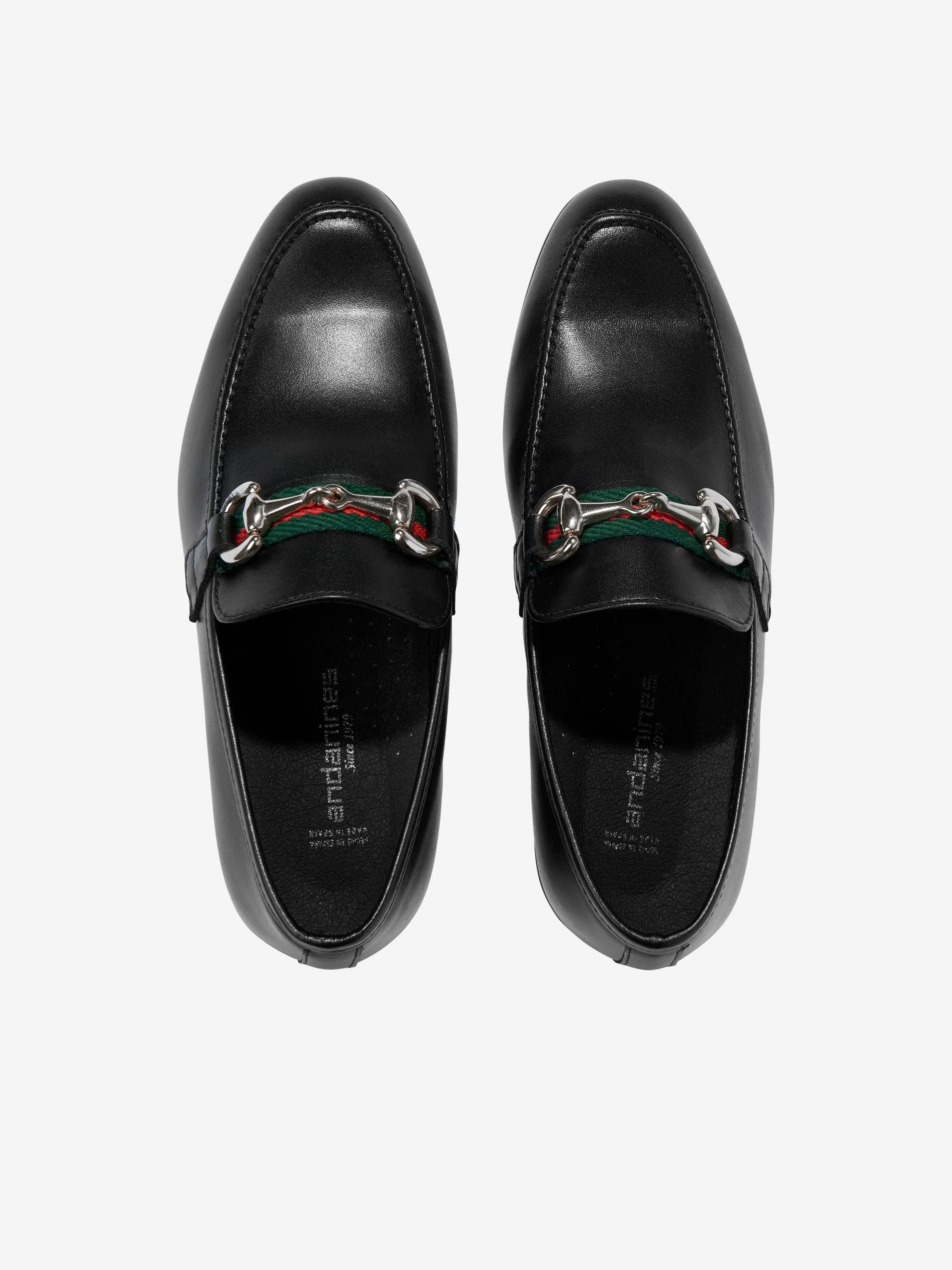 Andanines Boys Leather Loafers in Black