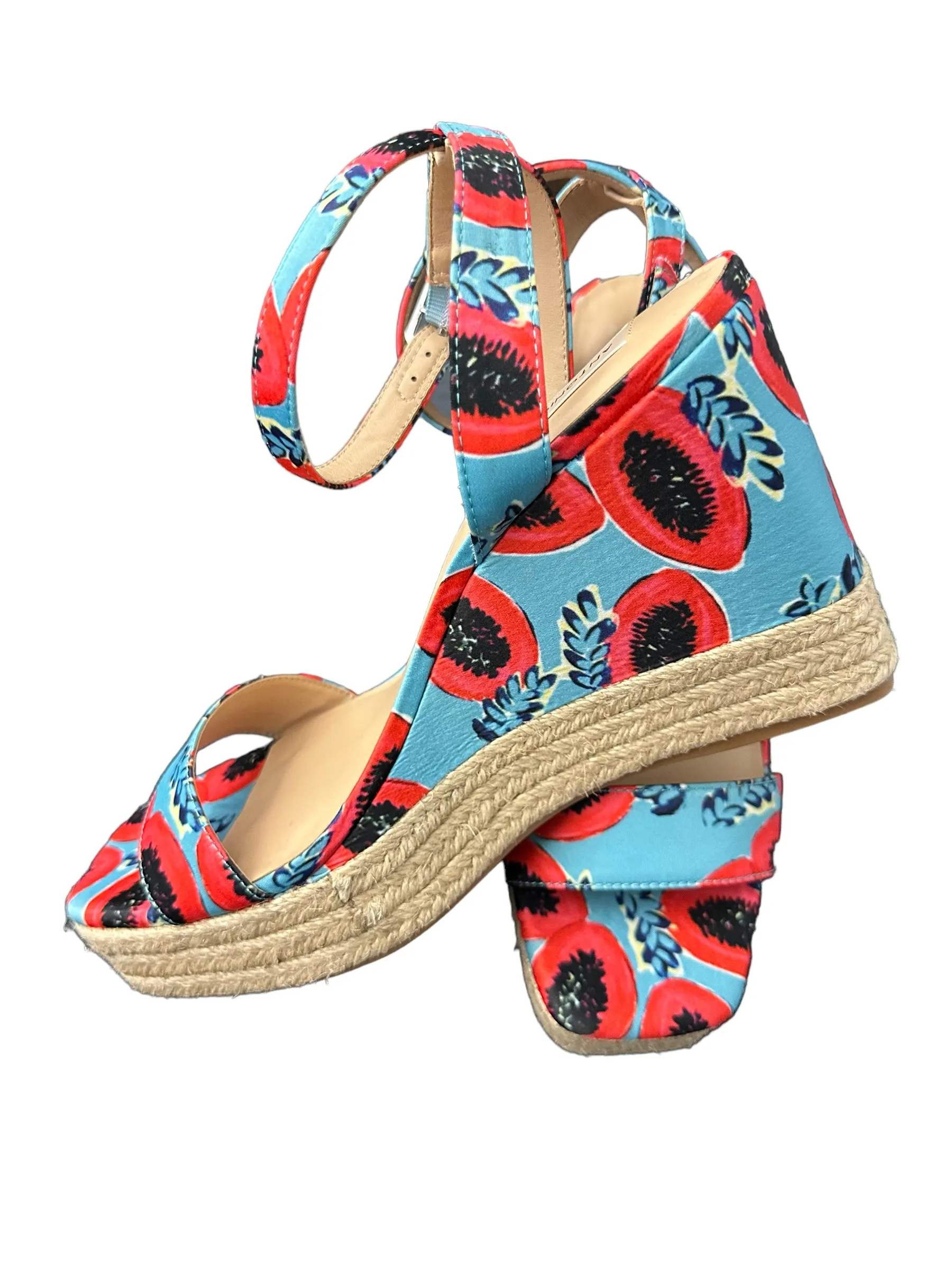 Antonio Melani Madelle Printed Ankle Strap Espadrille Platform Wedges