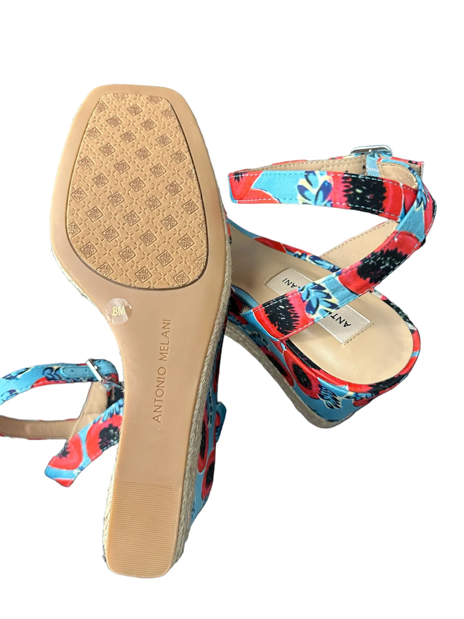 Antonio Melani Madelle Printed Ankle Strap Espadrille Platform Wedges