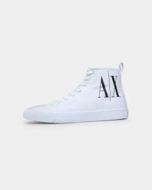 Armani Exchange Miami Icon Logo High Top Sneakers Optical White