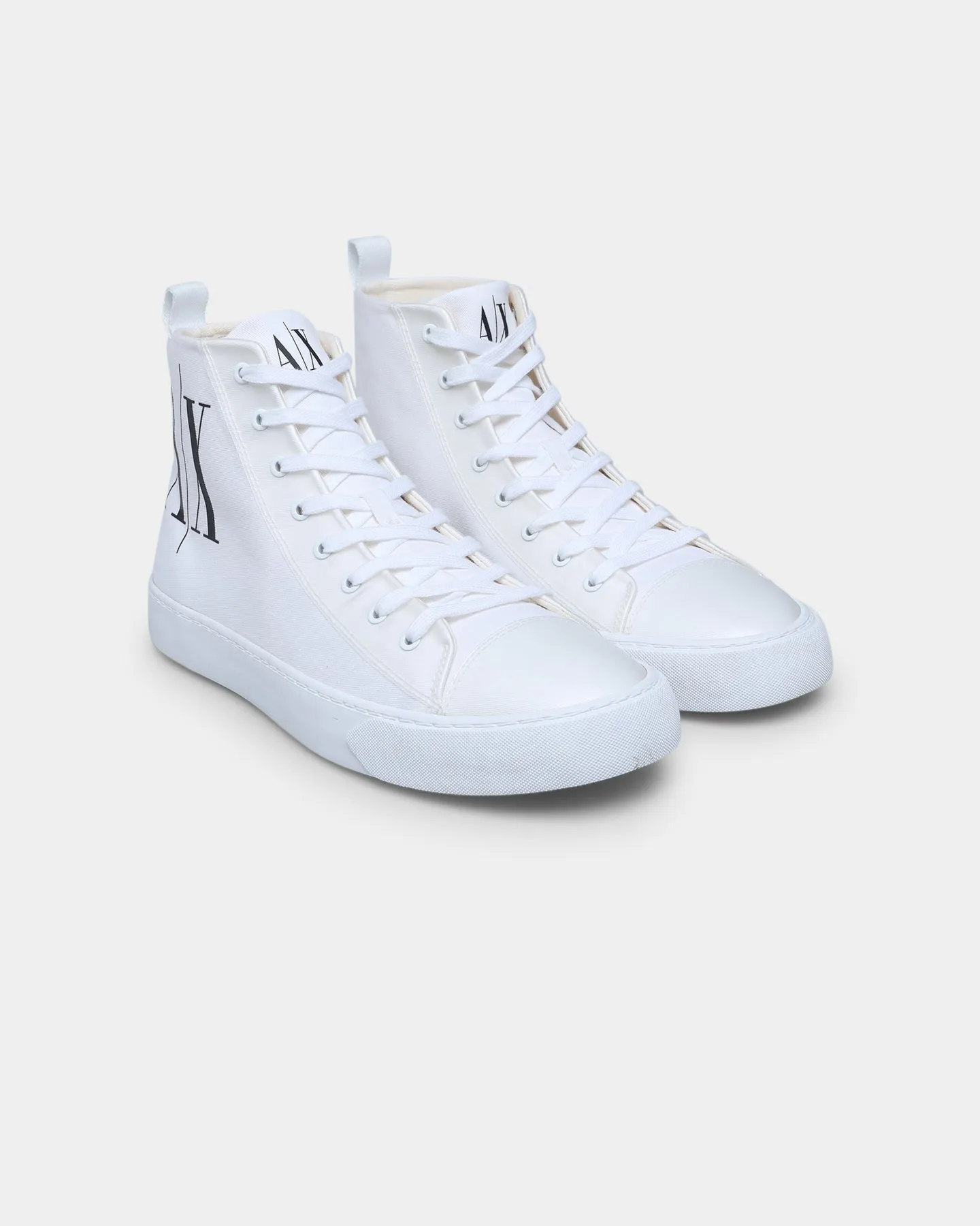 Armani Exchange Miami Icon Logo High Top Sneakers Optical White