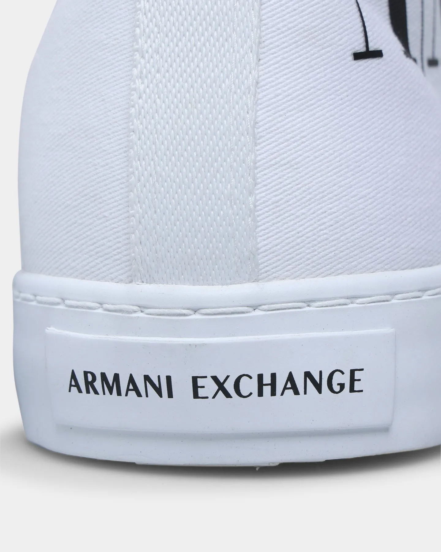 Armani Exchange Miami Icon Logo High Top Sneakers Optical White