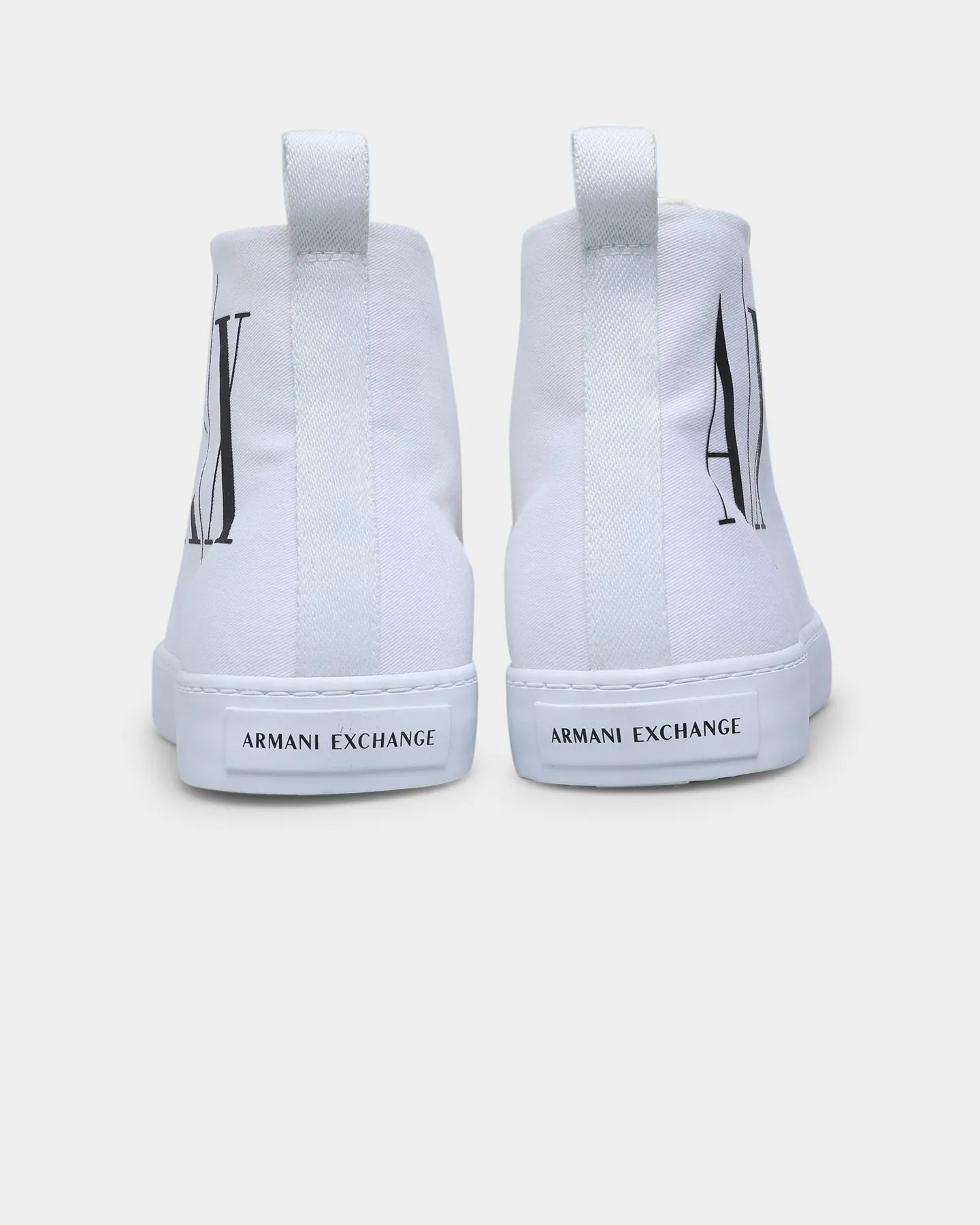 Armani Exchange Miami Icon Logo High Top Sneakers Optical White