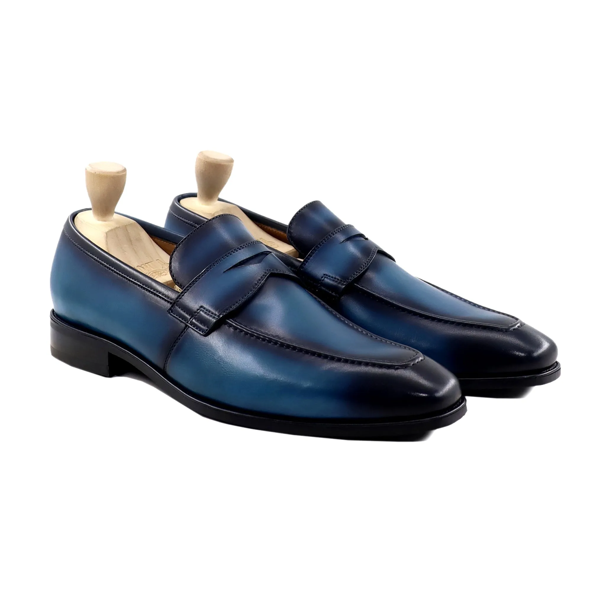 Averit - Men's Burnished Cyan Blue Calf Leather Loafer